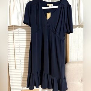 NWT … MICHAEL KORS XL knit jersey dress in navy blue